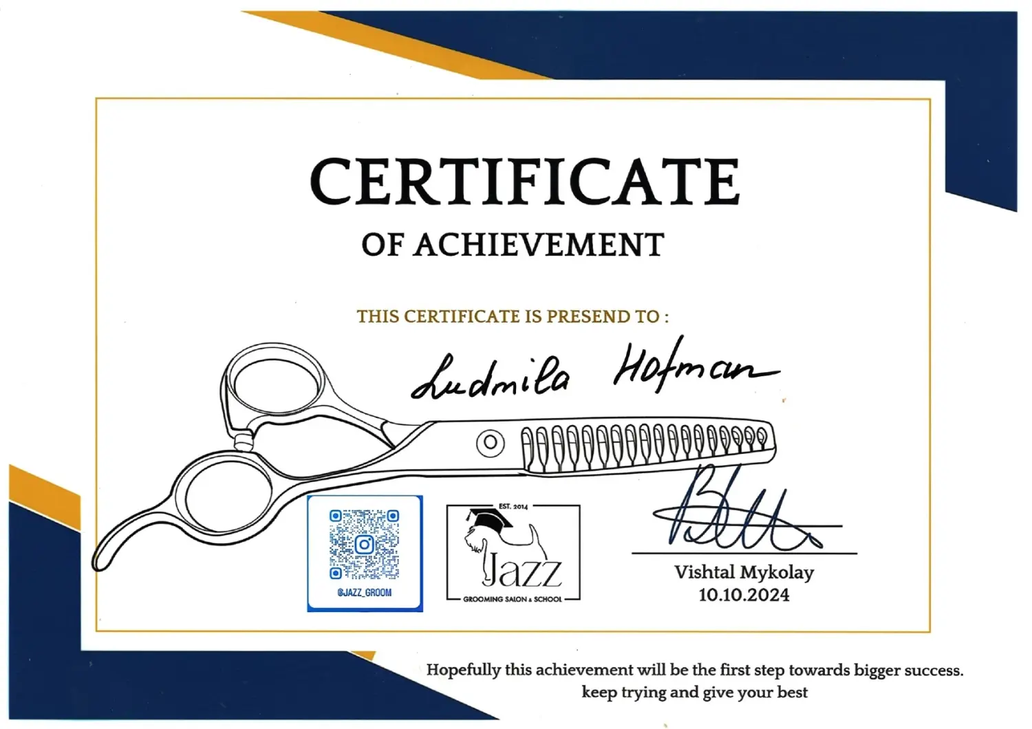 Ludmila Hofman-Zertifikat